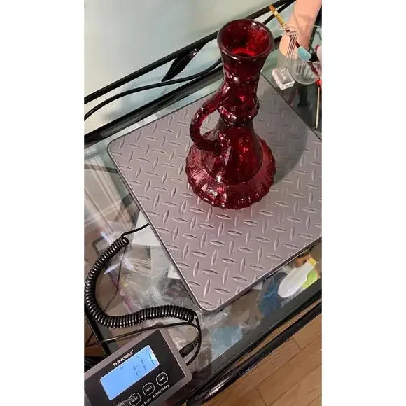 Vintage 1950s Ruby Red Genie-Style Glass Liquor Bottle Decanter, 11” NO STOPPER - Picture 15 of 15